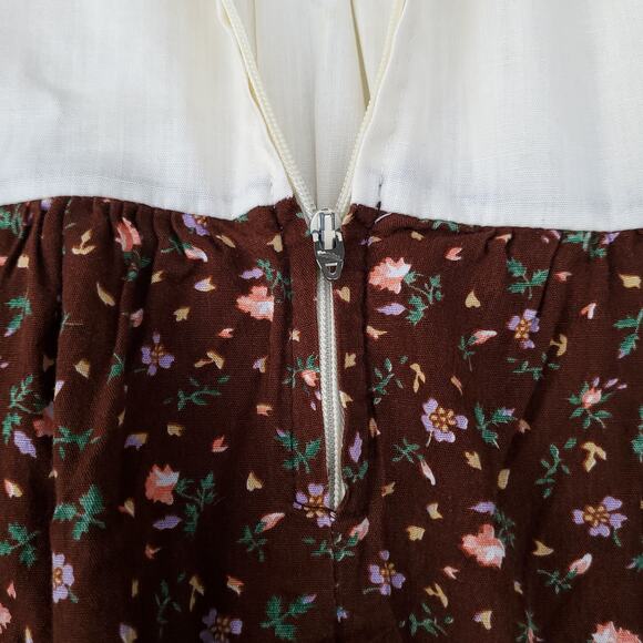 VTG Peasant Prairie Polly Finders Hand smocked Dress 1960s Bishop Sleeve Sz 8 - Picture 8 of 16